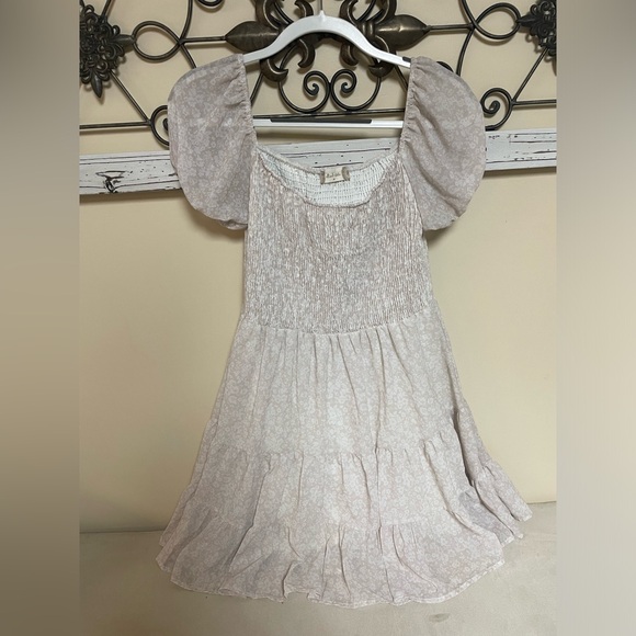 Altar’s State Smocked Off The Shoulder Sleeve Dress, Size Medium - Picture 2 of 5